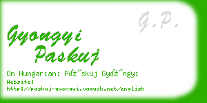 gyongyi paskuj business card